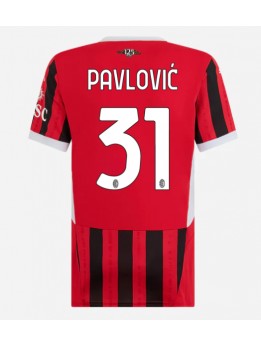 Ženski Nogometna dresi replika AC Milan Strahinja Pavlovic #31 Domači 2024-25 Kratek rokav